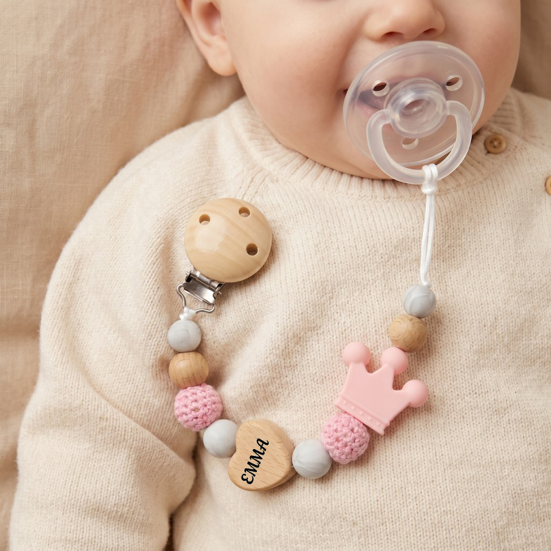 Baby Pacifier Clip - 맞춤형 아기 공갈젖꼭지 클립 나무 하트