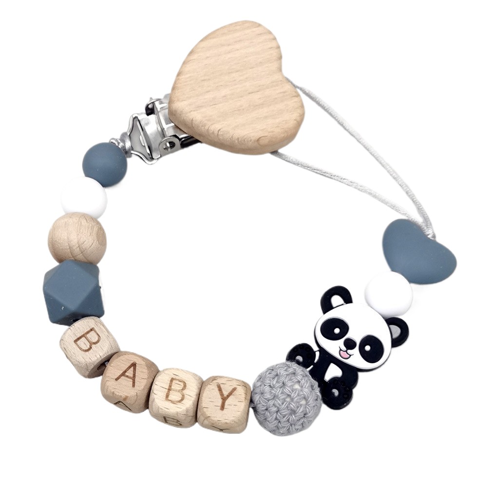 Baby Pacifier Clip - 나무로 만든 맞춤형 아기 고무젖꼭지 체인