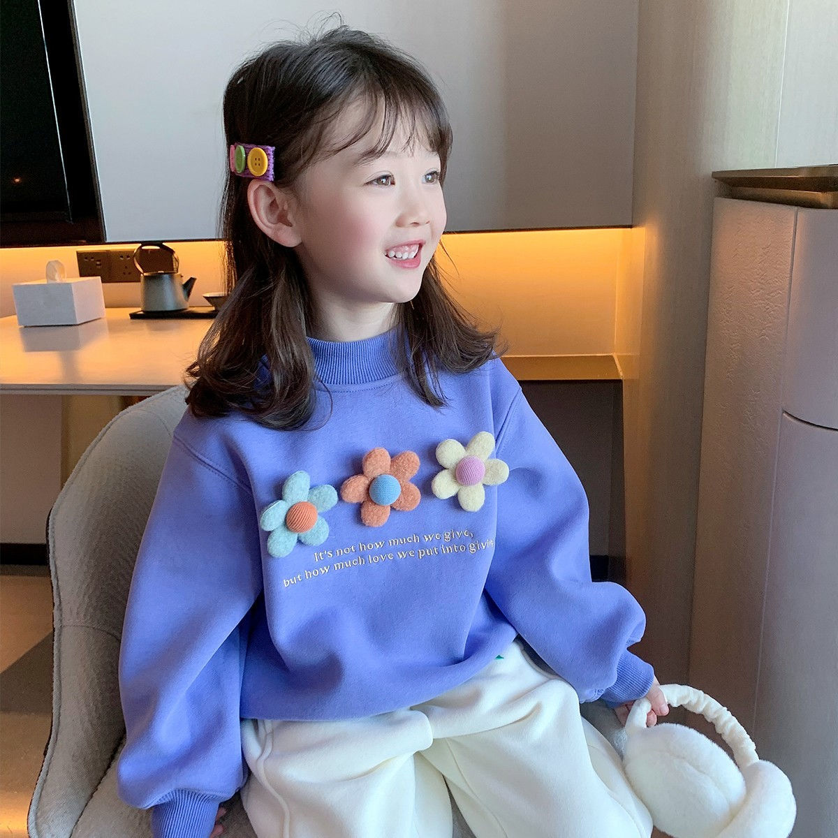 Baby Products Korea - 2026 가을 한국 여아 코튼 플라워