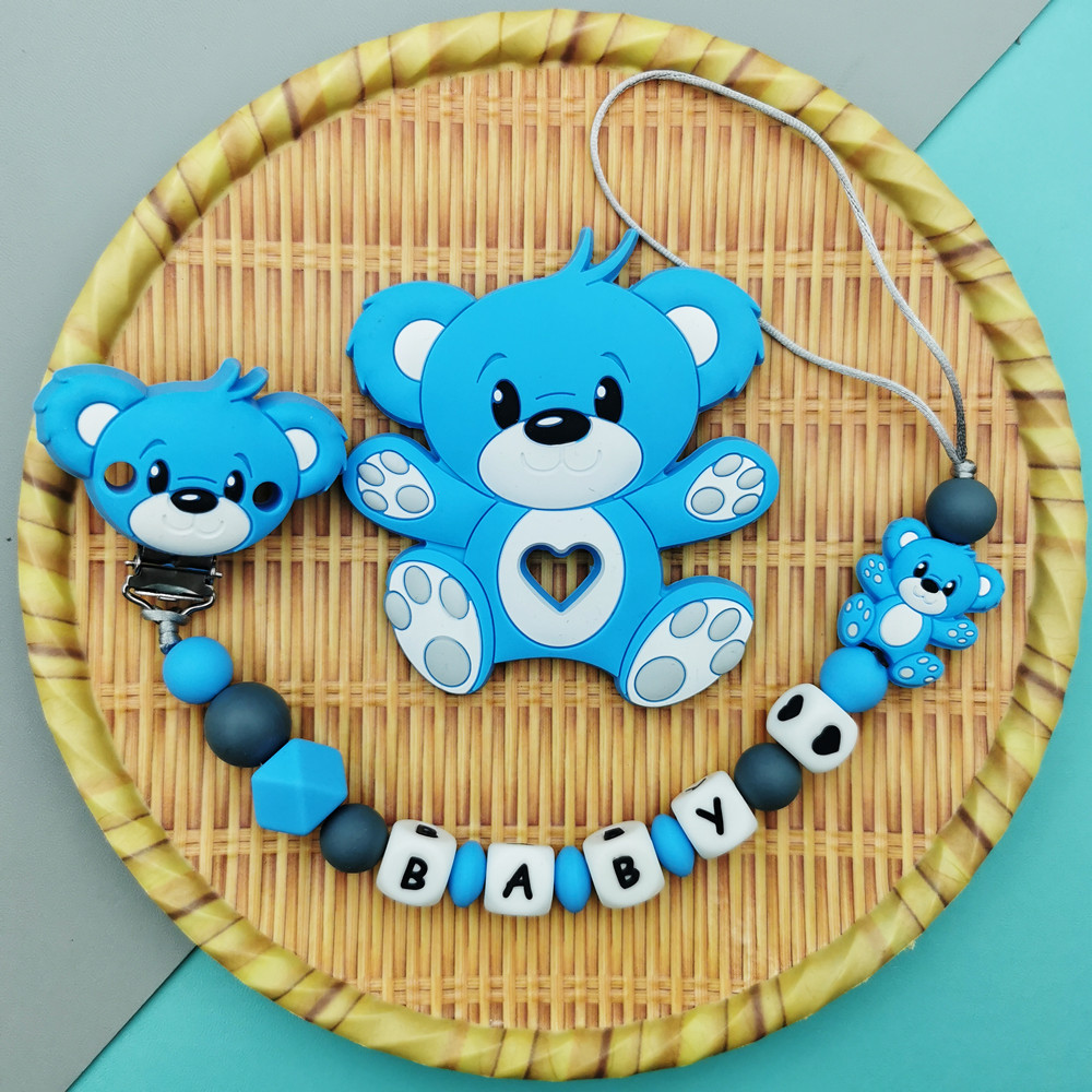 Baby Pacifier Clip - 사용자 정의 영어 러시아어 실리콘 편지