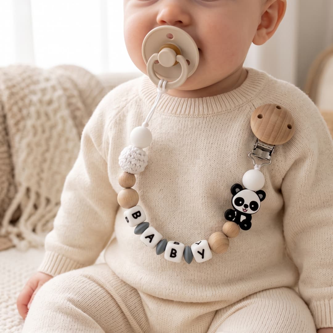 Baby Pacifier Clip - 맞춤 이름 아기 공갈젖꼭지 클립 나무