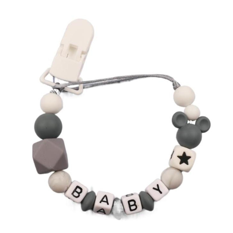 Baby Pacifier Clip - 아기 맞춤형 이름 실리콘 젖꼭지 클립
