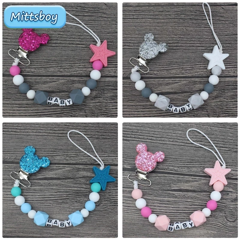 Baby Pacifier Clip - 새로운 맞춤형 이름 아기 Teether 팔찌