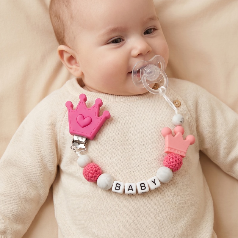 Baby Pacifier Clip - 맞춤형 아기 공갈젖꼭지 클립, 이름 각인
