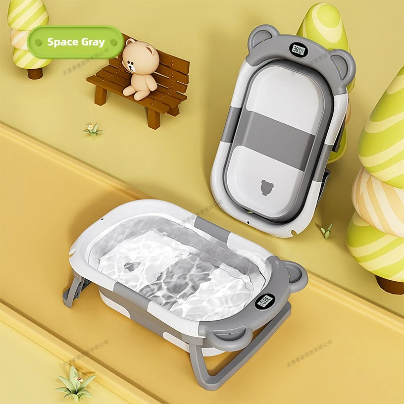 Baby Bath Tub Foldable - 접이식 아기 욕조 지능형 온도 표시