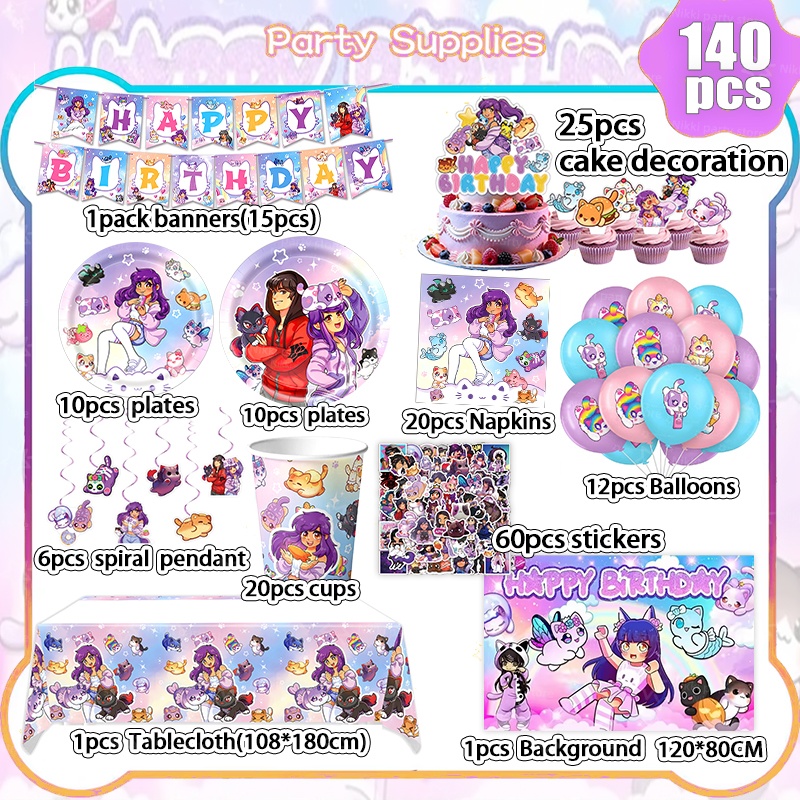 Aphmau 생일 장식 핑크 비디오 게임 파티 선물 스 - Baby Products Poster 리뷰 및 가격