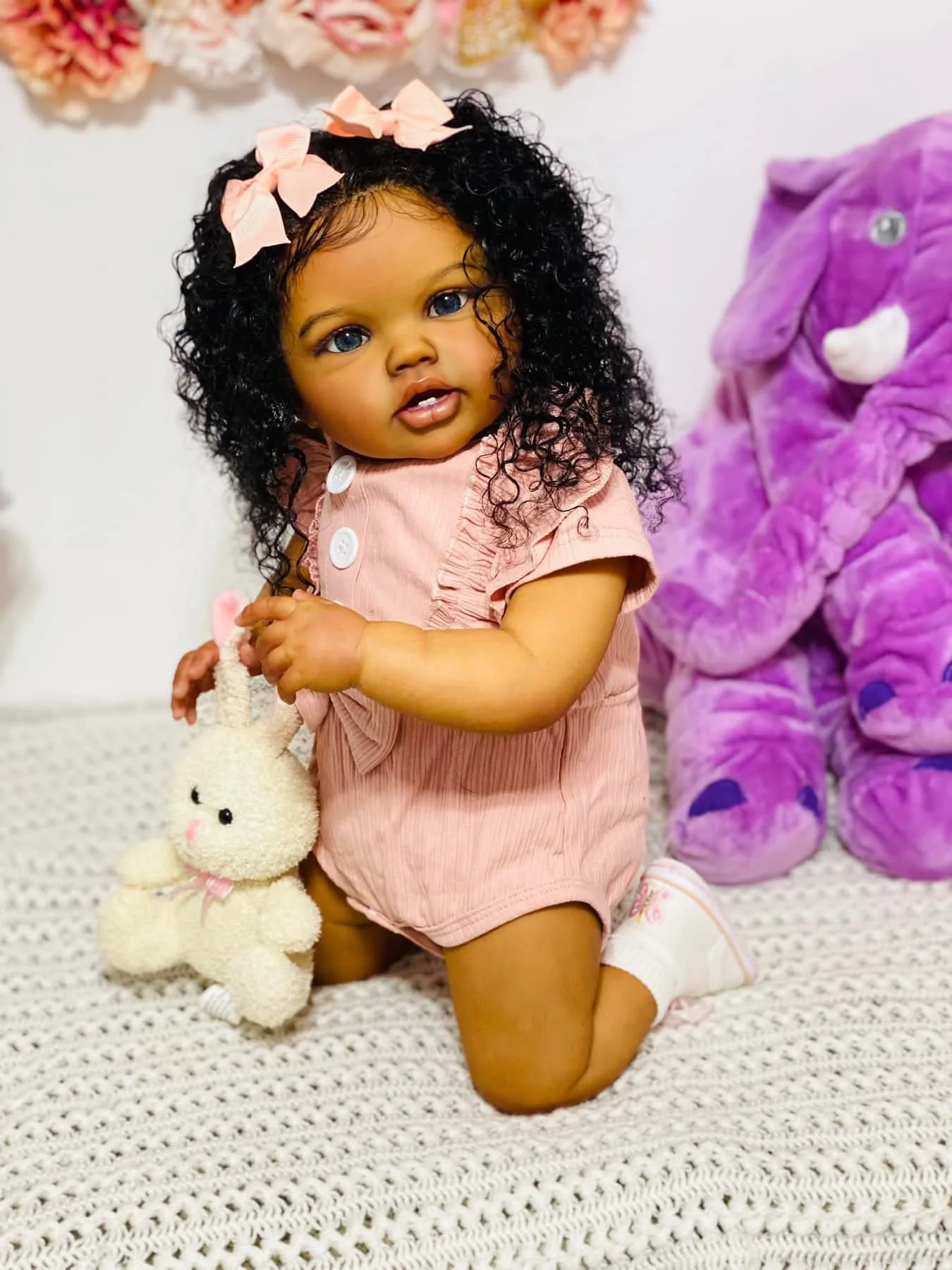 24 인치 다시 태어난 아기 유아 Lottie 어두운  - Baby Products For Curly Hair 리뷰 및 가격