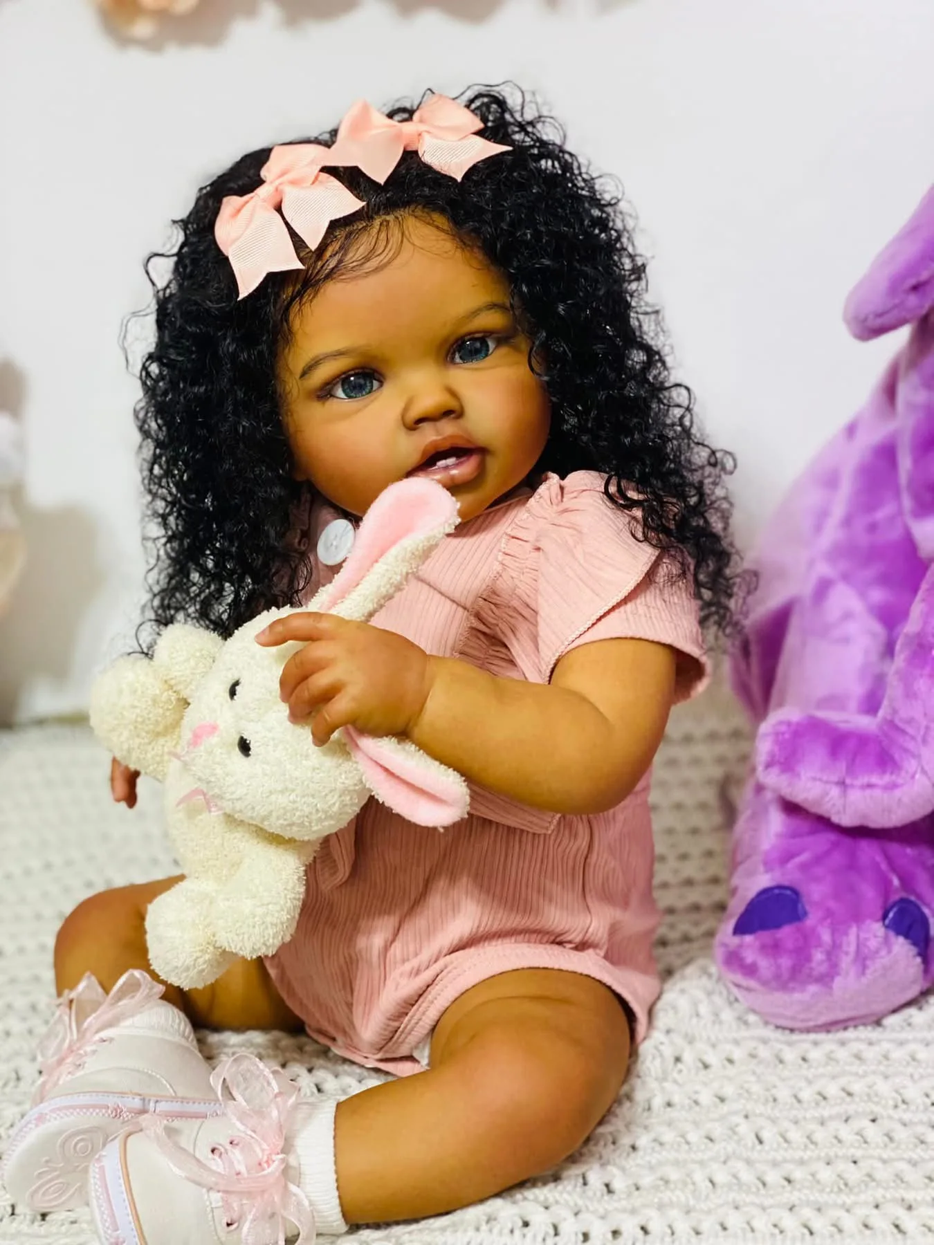 24 인치 다시 태어난 아기 유아 Lottie 어두운  - Baby Products For Curly Hair 리뷰 및 가격
