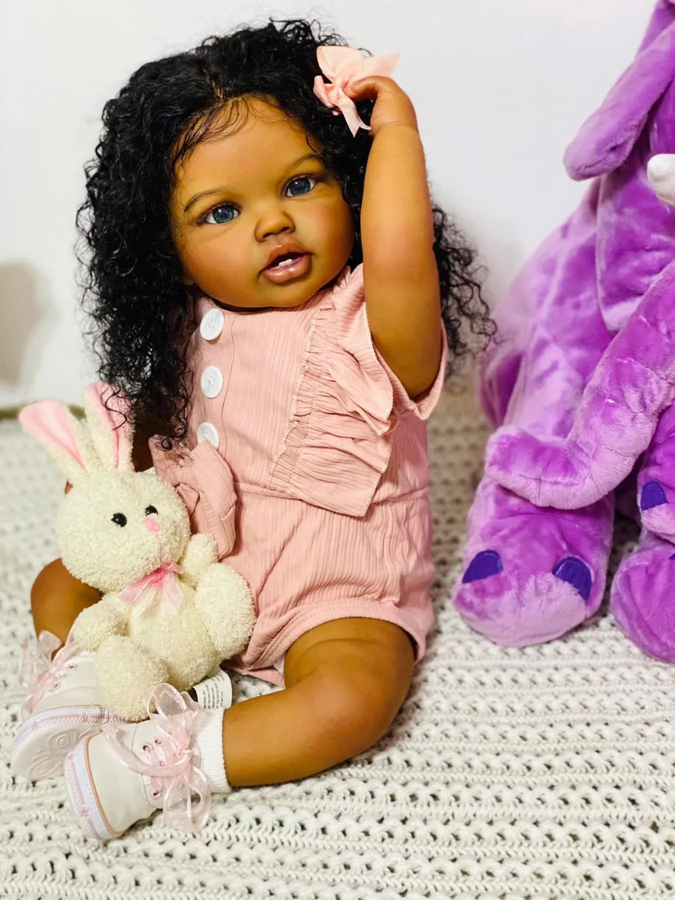 24 인치 다시 태어난 아기 유아 Lottie 어두운  - Baby Products For Curly Hair 리뷰 및 가격