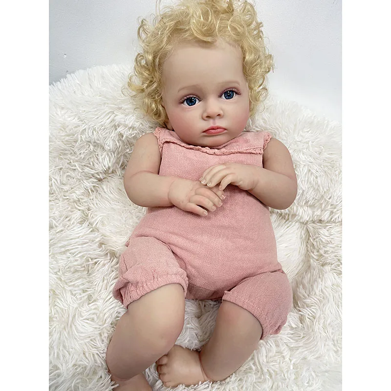55CM 리본 유아 아기 인형 투티 골드 곱슬머리 부드 - Baby Products For Curly Hair 리뷰 및 가격