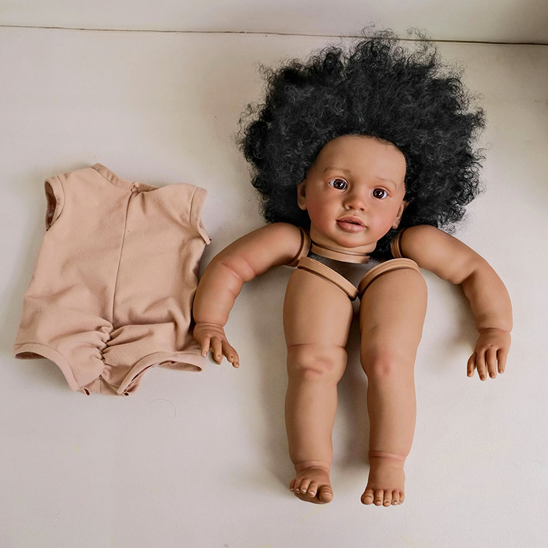 26인치 다크 스킨 리본 피파 인형 키트 다층 페인팅  - Baby Products For Curly Hair 리뷰 및 가격